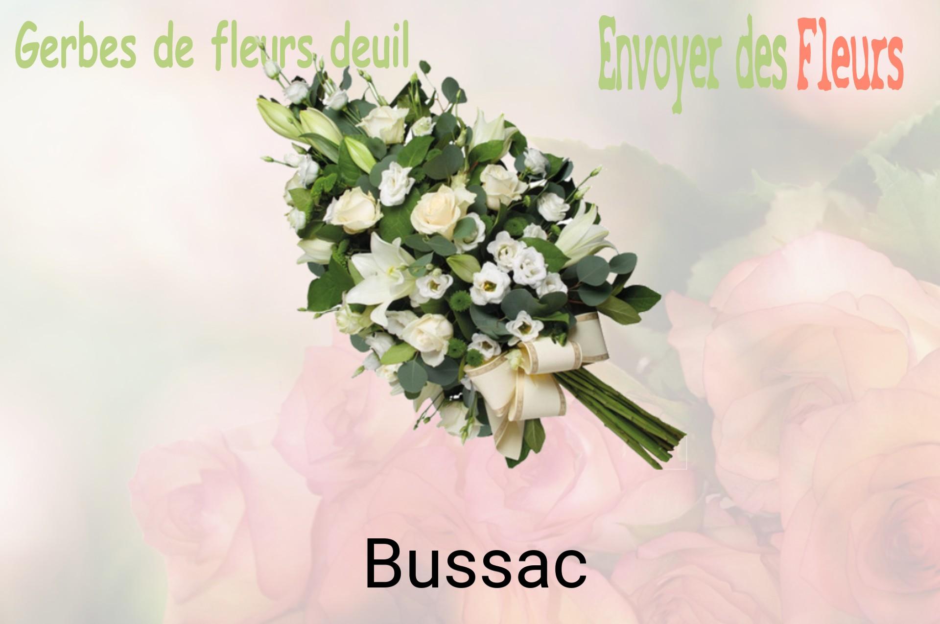 Gerbe de fleurs de deuil livrée à Bussac